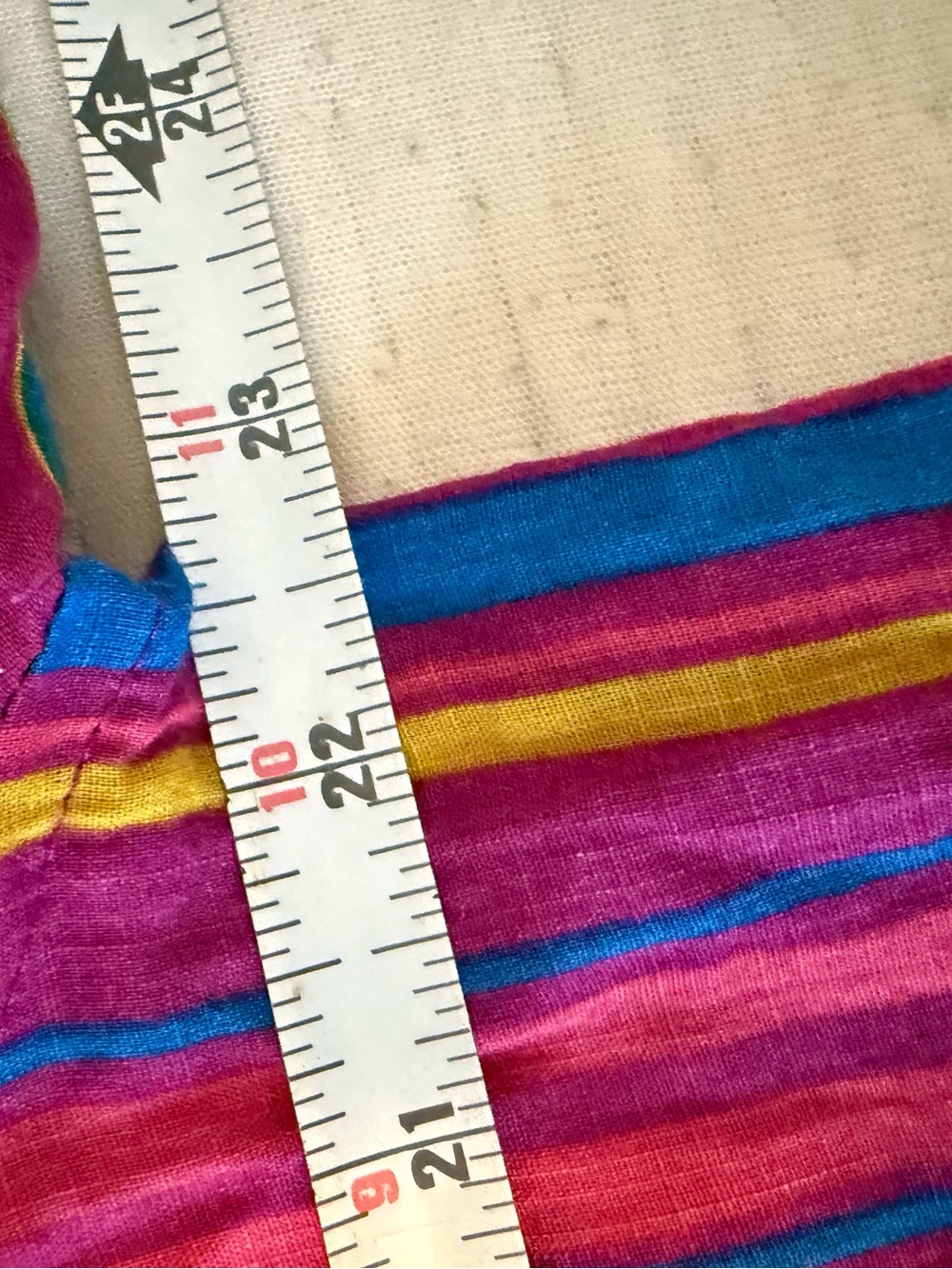 Sezane Multicolor Striped Button-Down Shirt — Magenta, Blue, Yellow - Picture 9 of 9
